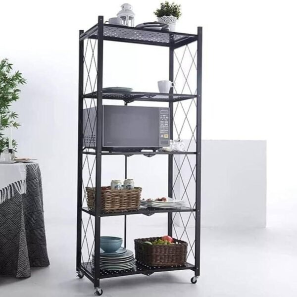 ستاند معدني قابل للطي بعجل متحرك