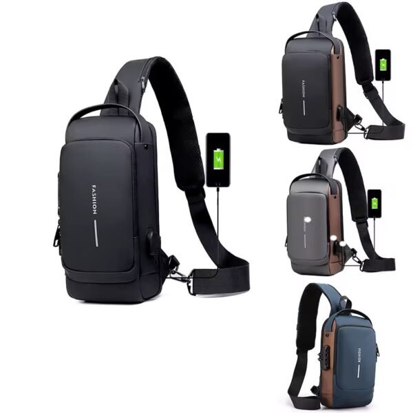 شنطة كروس بودي ضد السرقة بشحن USB